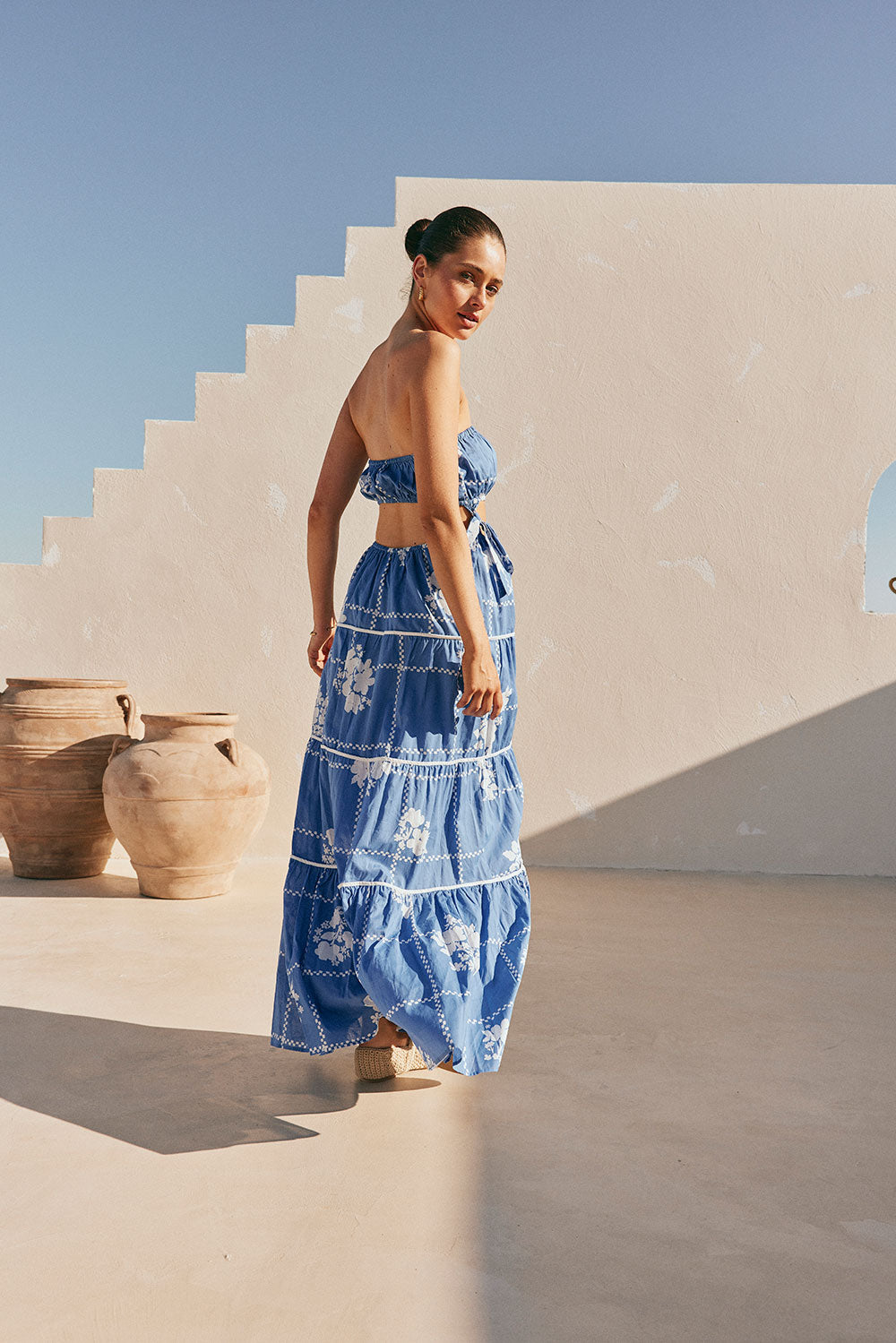 Stunning Lili Maxi Dress with Exclusive Checked Flower Print