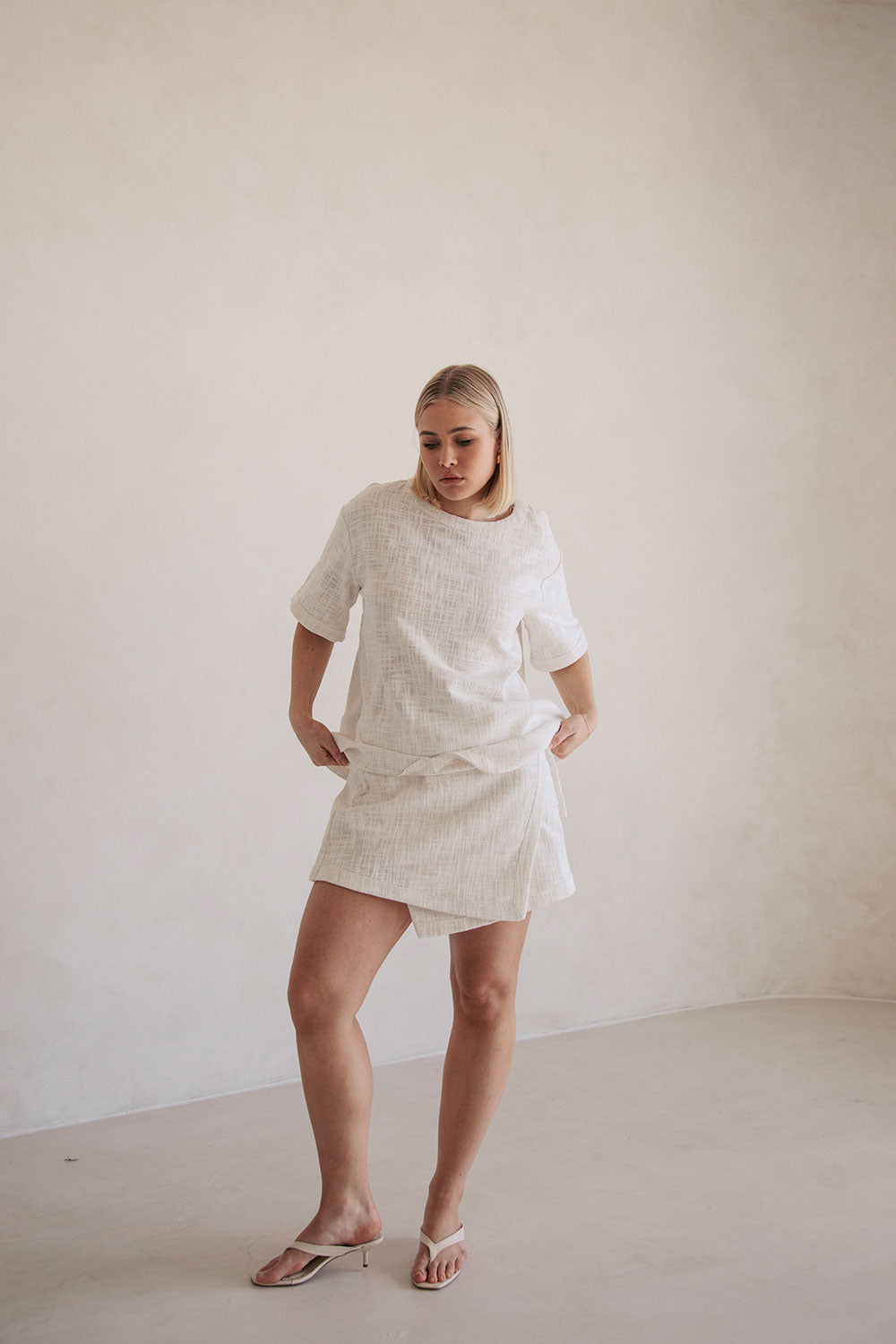 High - quality Natural Cotton Aelin Wrap Mini Skirt