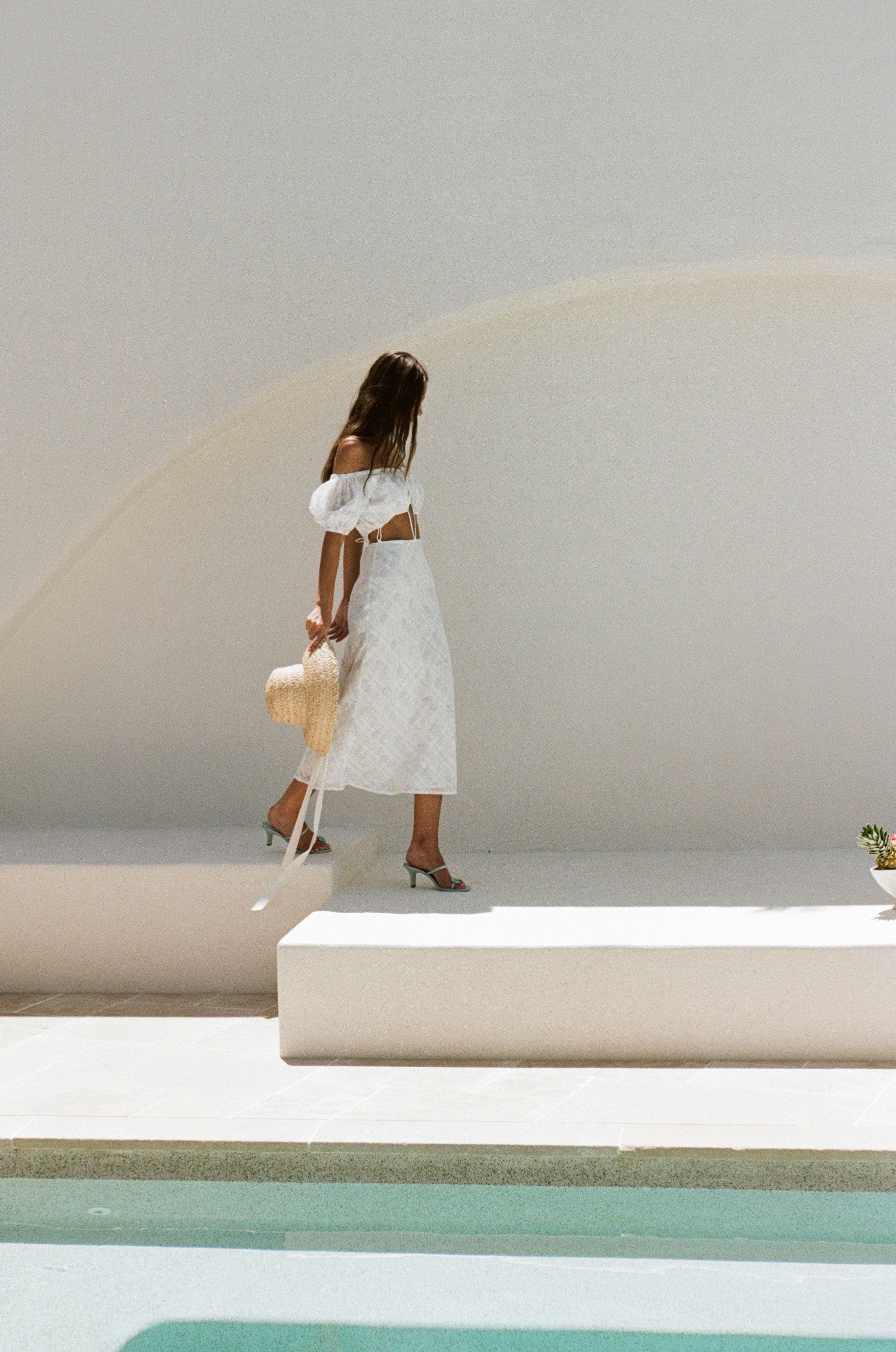 Exquisite Natural Cotton Dahli Dress with Dainty Bouquet Print