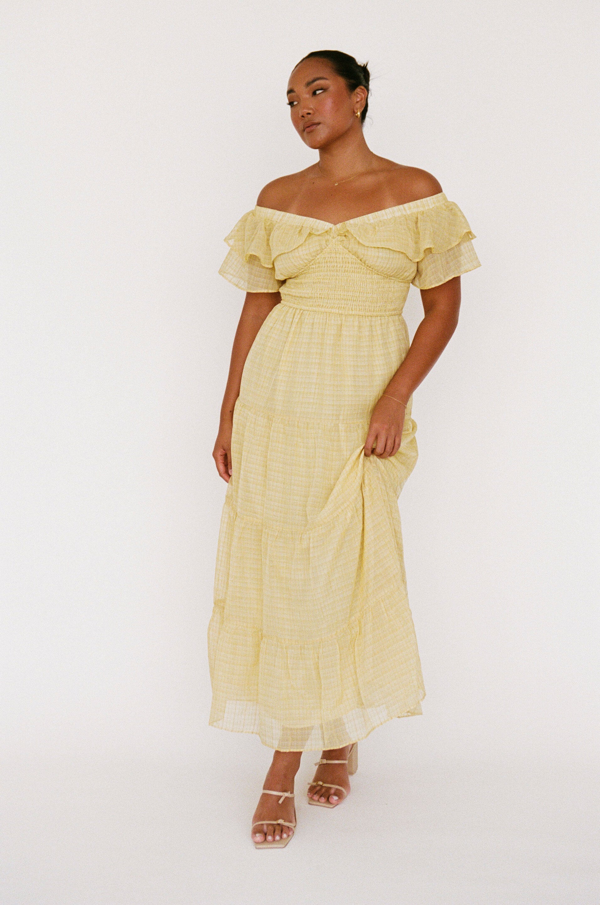 Summer-Inspired Maui Lightweight Off-Shoulder Midi Dress