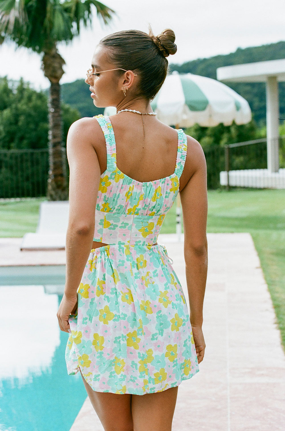 Spring Floral Viscose Linen Blend Women's Mase Dress