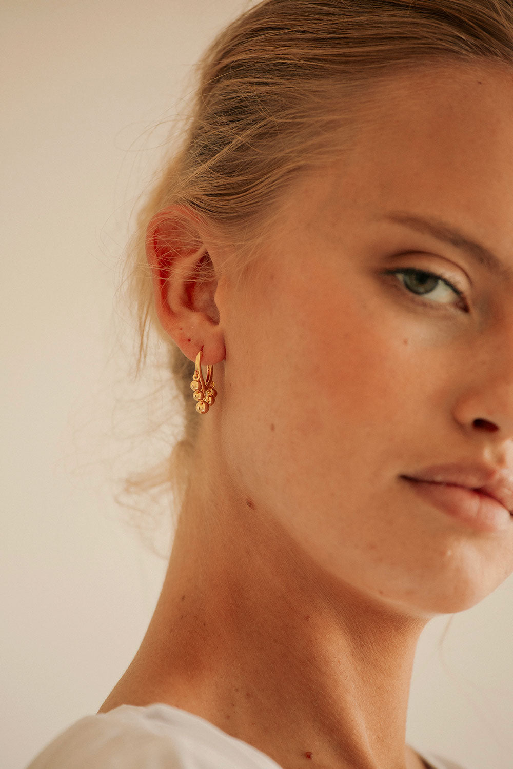 Gorgeous Gold - toned Ziva Drop Ball Earrings for Stylish Look