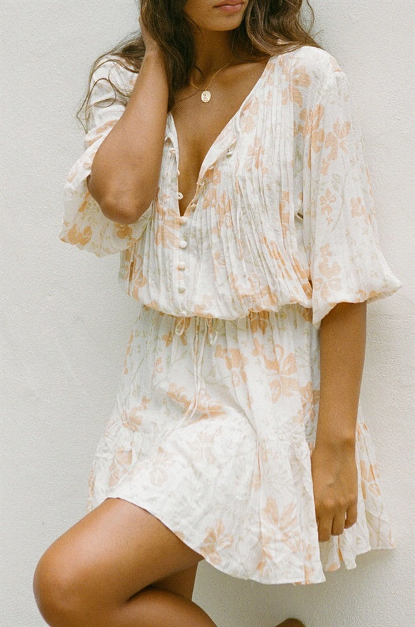 European-Inspired Pellier Women's Floral Print Summer Dress