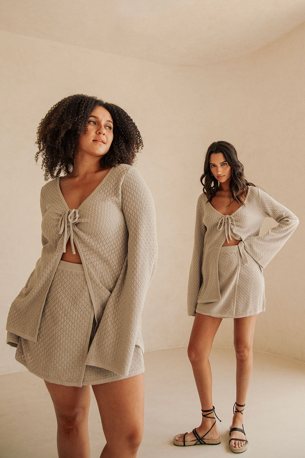 Baylie Women's Wrap Skirt in Taupe Shade