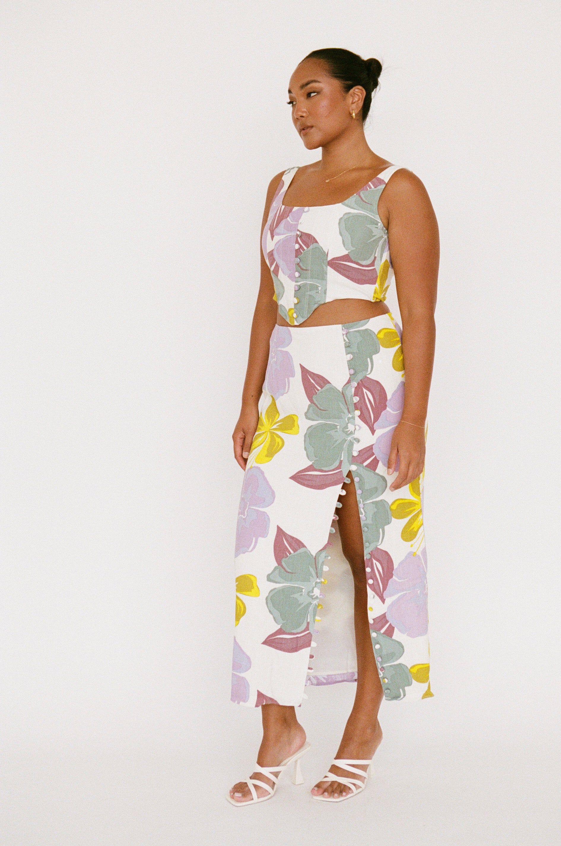 Unique Oralia Royal Floral Skirt - Sample Piece