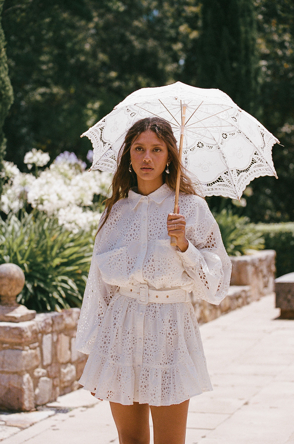 Fashionable Belted Lota Broderie Dress - Exclusive Sample Piece
