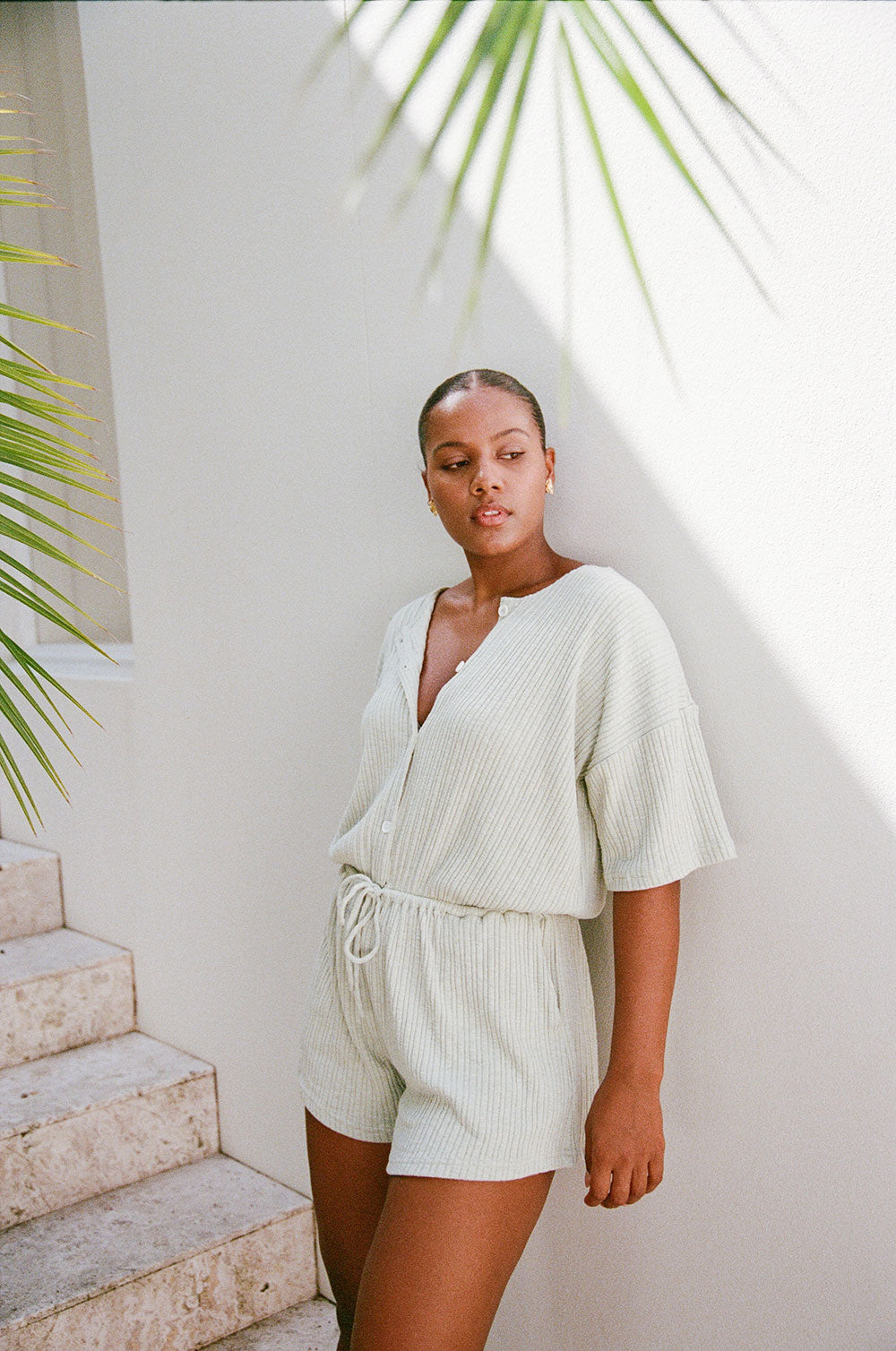 Sage-Colored Juniper One-Piece Playsuit for Casual Wear