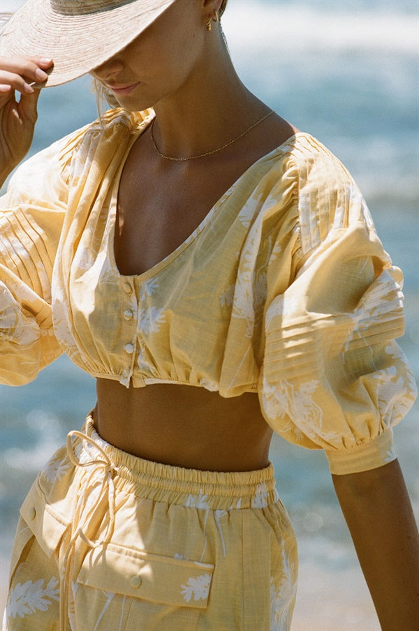 Stylish Women's Alita Summer Top with Leafy Print