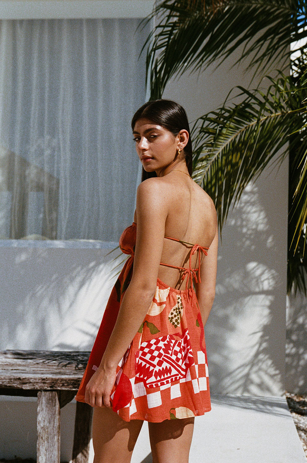 Backless Mini Dress Layne with Dolce Rossa Italian-Inspired Print