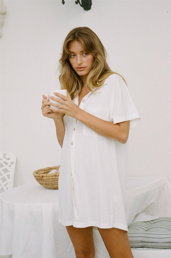 Ultra - Comfy Jersey Shirt Dress for Relaxed Sleep
