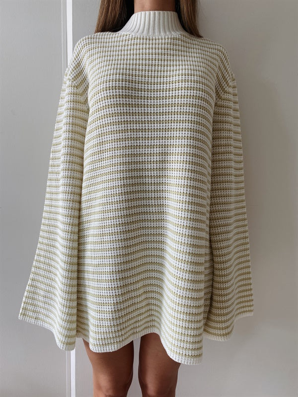 Stripe Patterned Morela Knit Women's Dress - Exclusive Sample