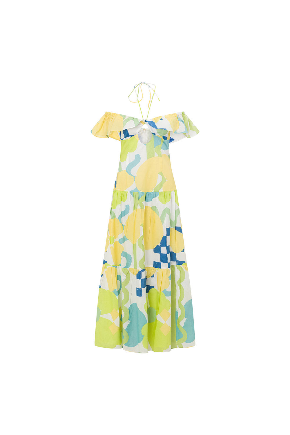 Adorne Women's Checkered Floral Aliza Print Midi Dress for Special Events