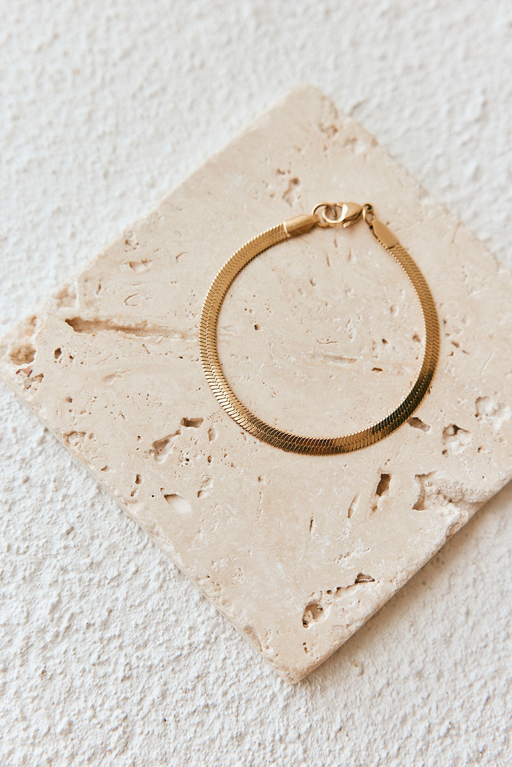 Stylish Gold-Toned Klara Herringbone Bracelet for Fashionable Accessorizing