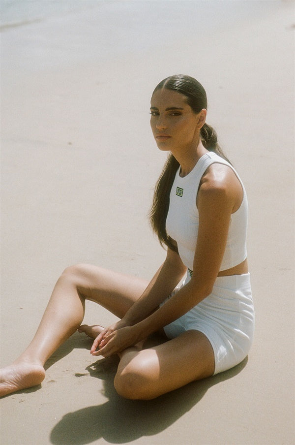 FT. Louisa Off-White High-Quality Ribbed Cotton Cropped Tank Top - Rich Province Style