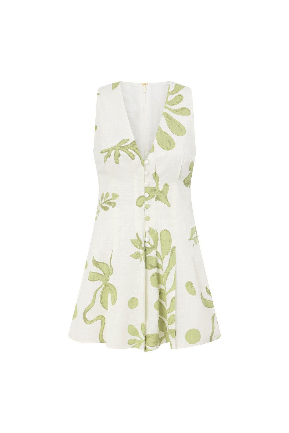 Exquisite Women's Jade Cotton Playsuit with Exclusive Print