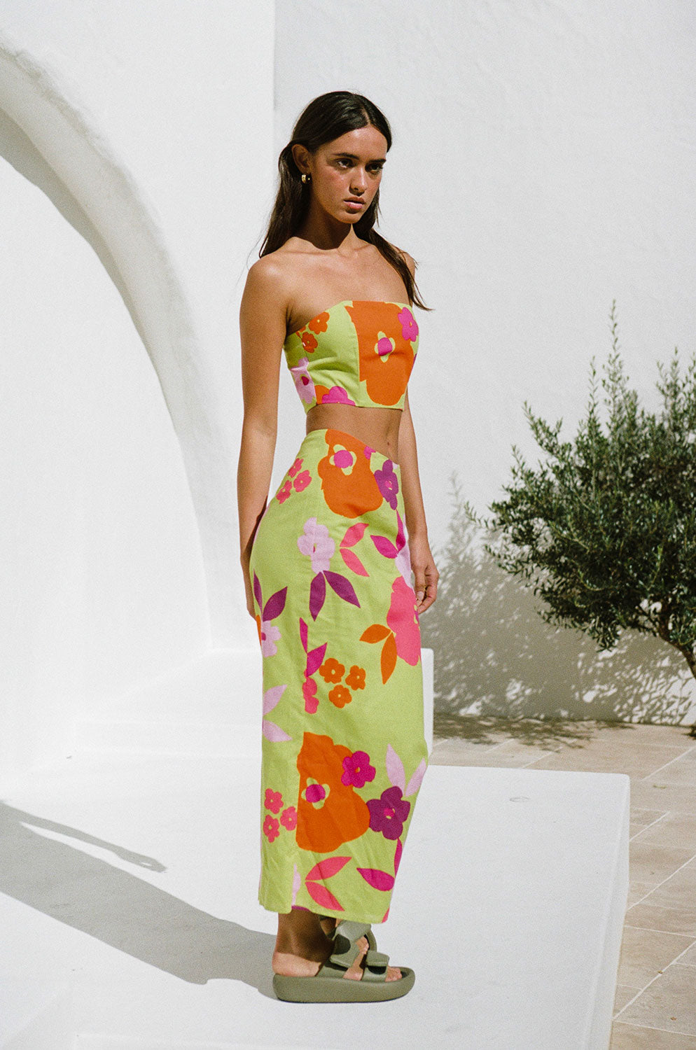 Unique Lime Floral Drea Top - One-of-a-Kind Sample