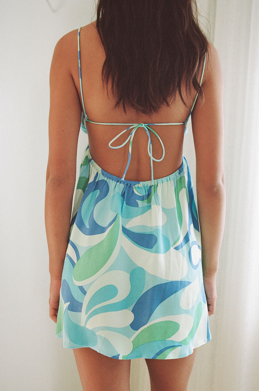 Sabo's Exclusively Designed Sadie Swirl Print Mini Dress Inspired by the 70s