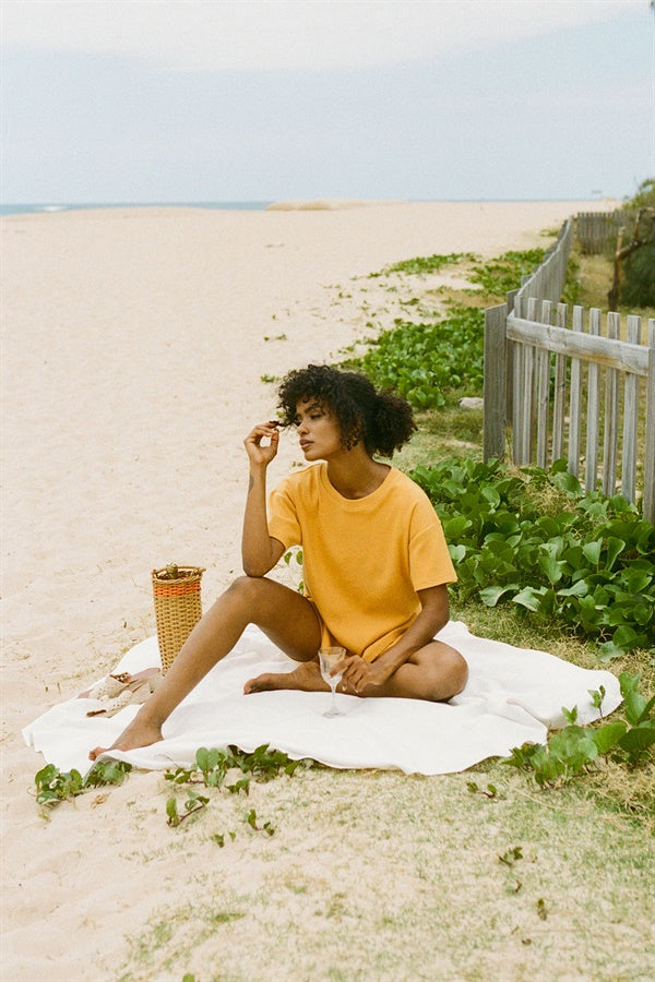 Mustard-Colored Natural Ribbed Cotton Mellow Bike Shorts for Fashionable Wear