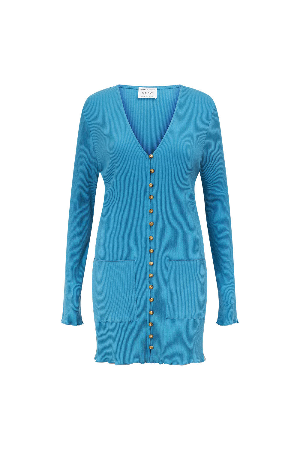 Stylish Blue Ribbed Pax Dress with Unique Design