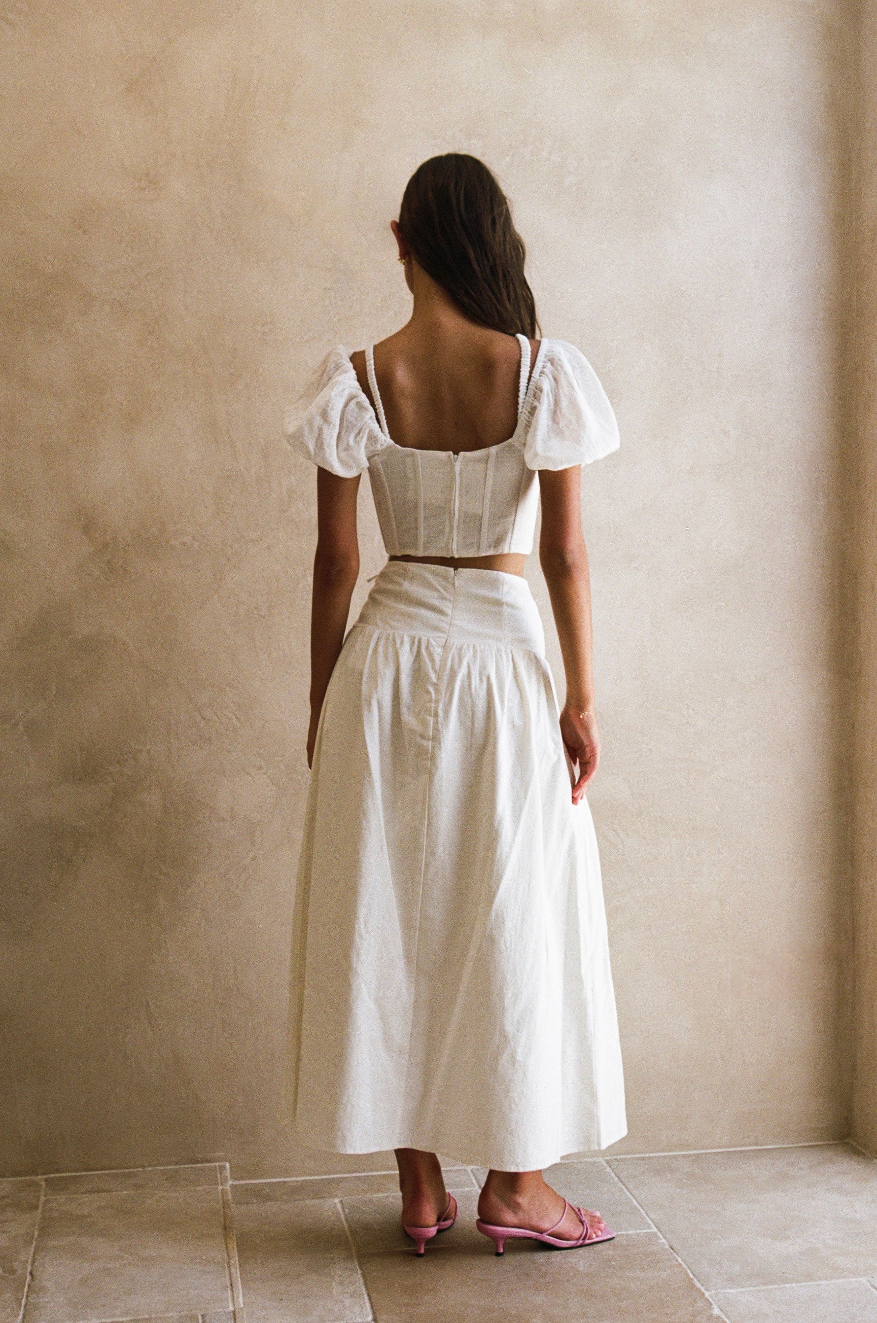 Sabo's Exclusive White High - Quality Cotton Marsela Corset Top