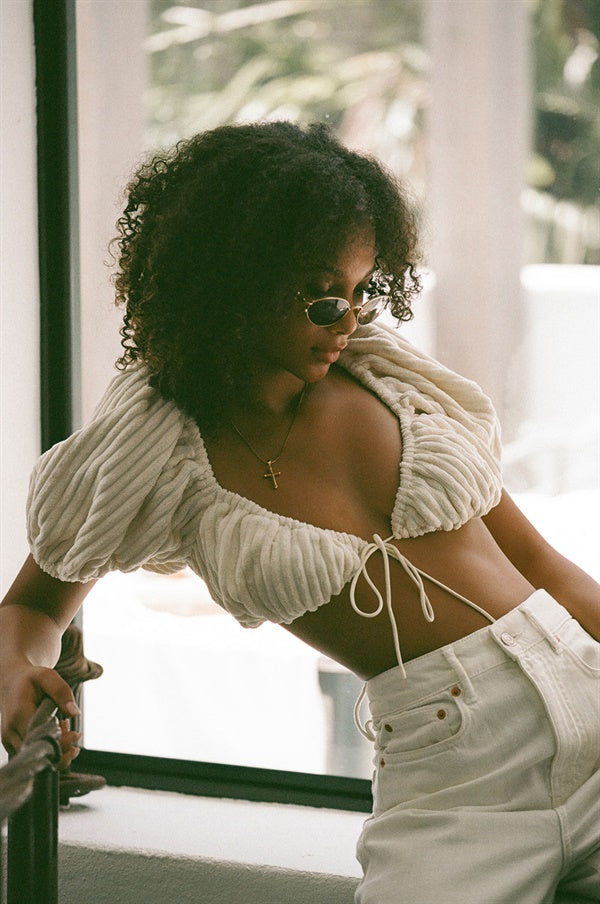 Charming Cream Magnum Women's Fashion Top from Santorini Sunset Collection