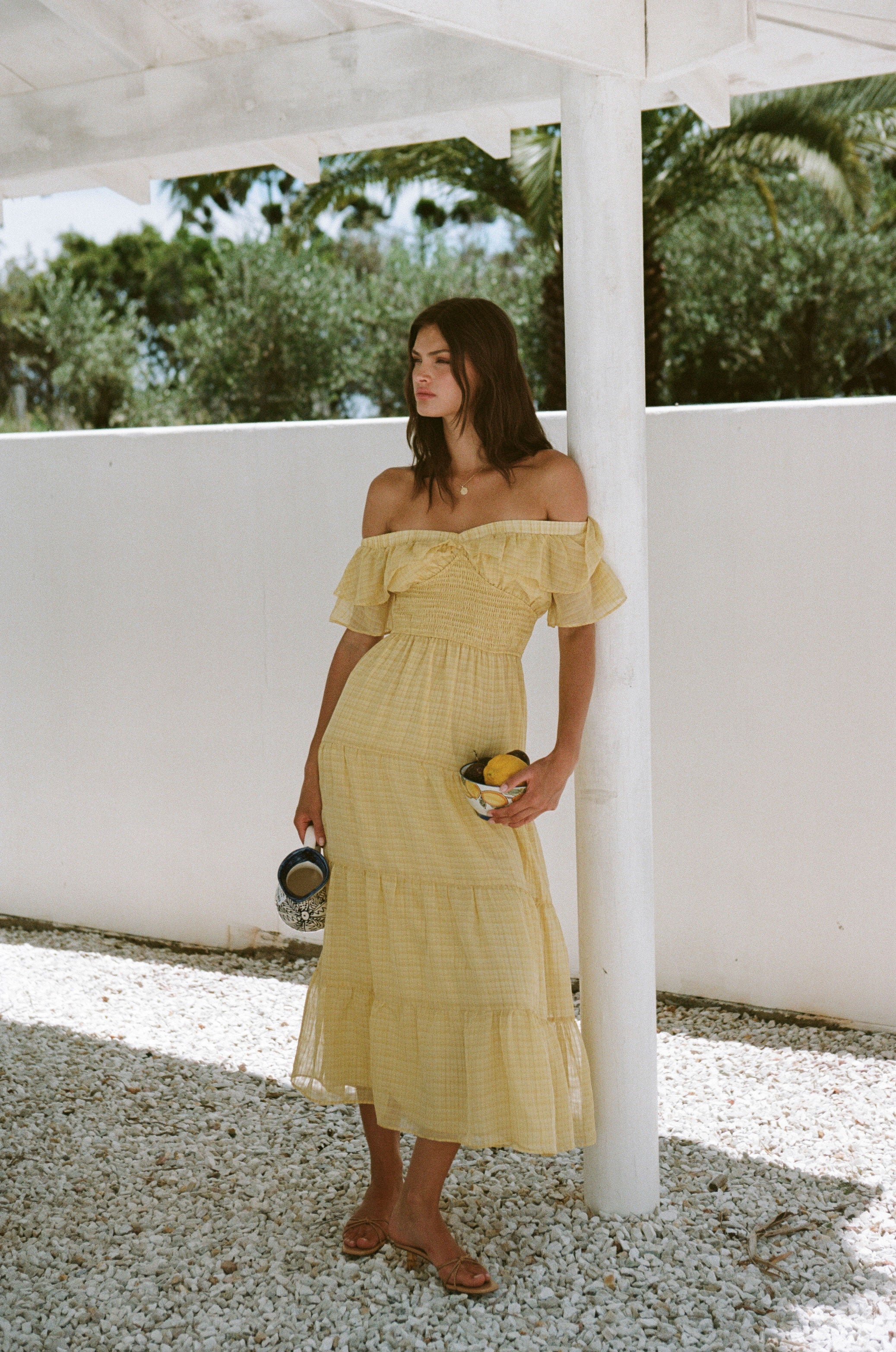 Summer-Inspired Maui Lightweight Off-Shoulder Midi Dress