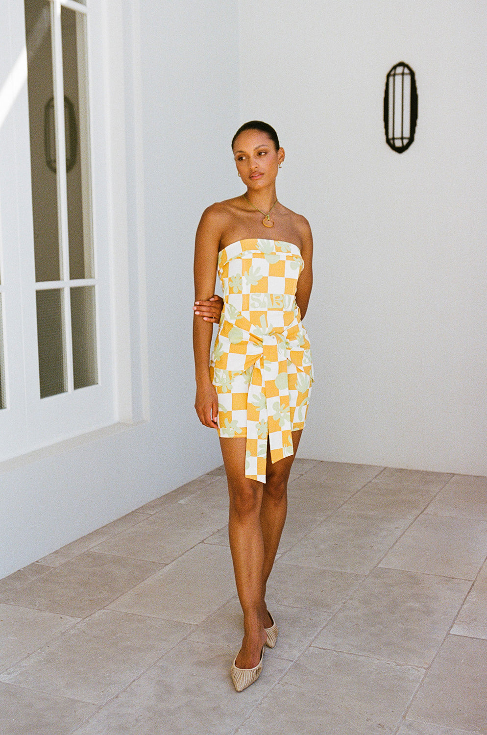 Exclusive Sabo Kingsley Dress in Checkerboard Pattern - Sample Edition