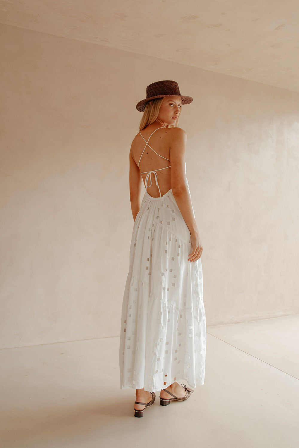 Exclusive Sample - Backless Cutwork Giselle Evening Dress