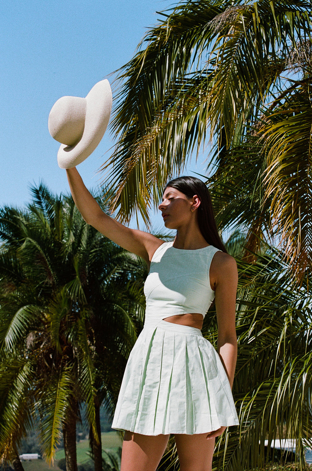 Exclusive Aima Cut - Out Dress with Faint Front Waist Mark