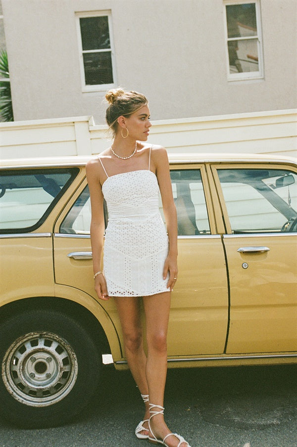 Exquisite Eyelet Azra Women's Dress with Delicate Design