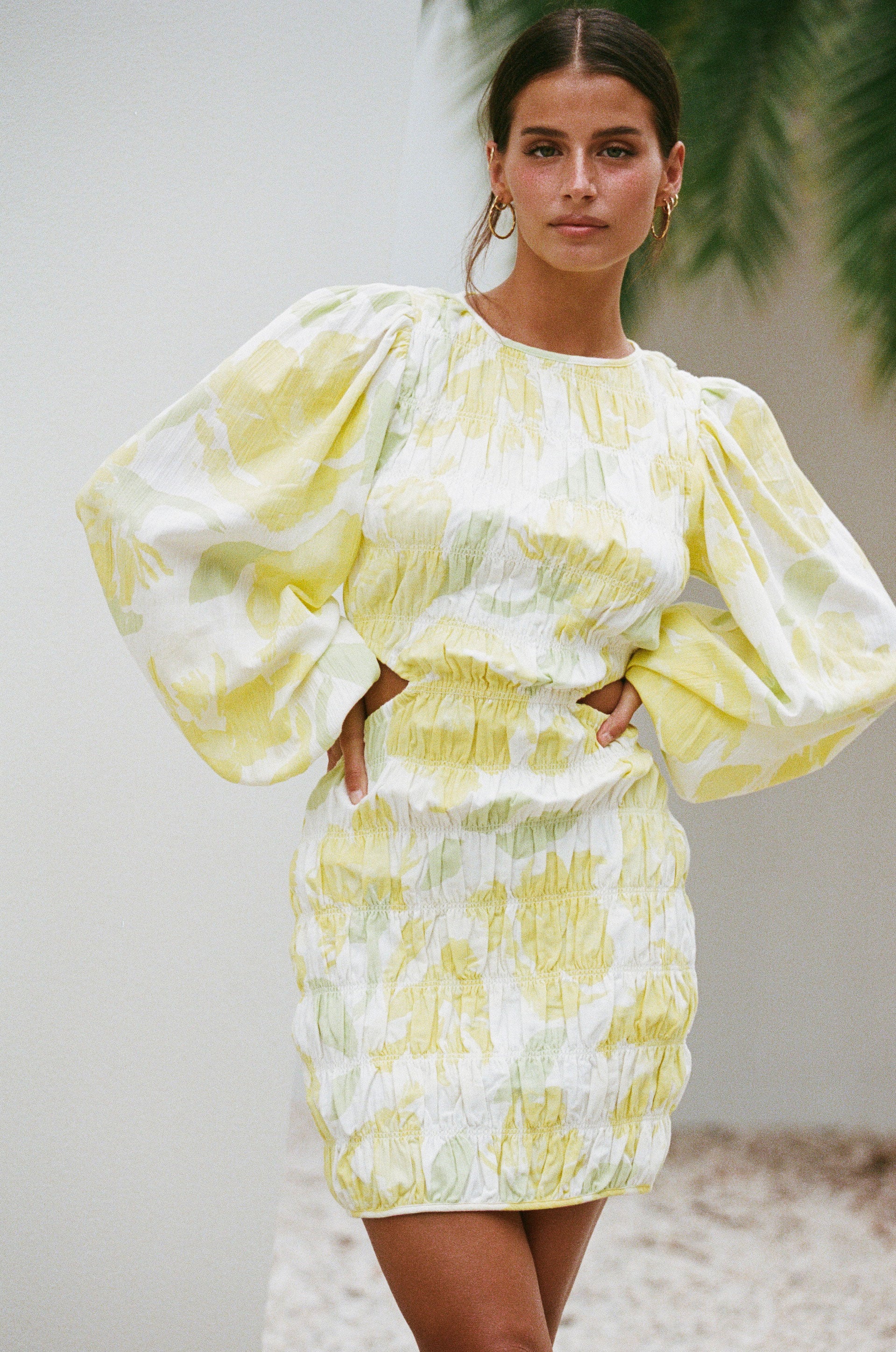 Sabo's Exclusive Solstice Floral Banks Shirred Cotton Dress