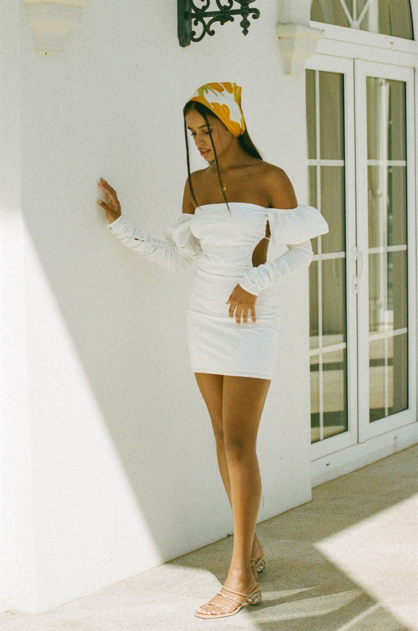 Exquisite Off-White Natural Linen Cotton Blend Cemarra Cutout Dress