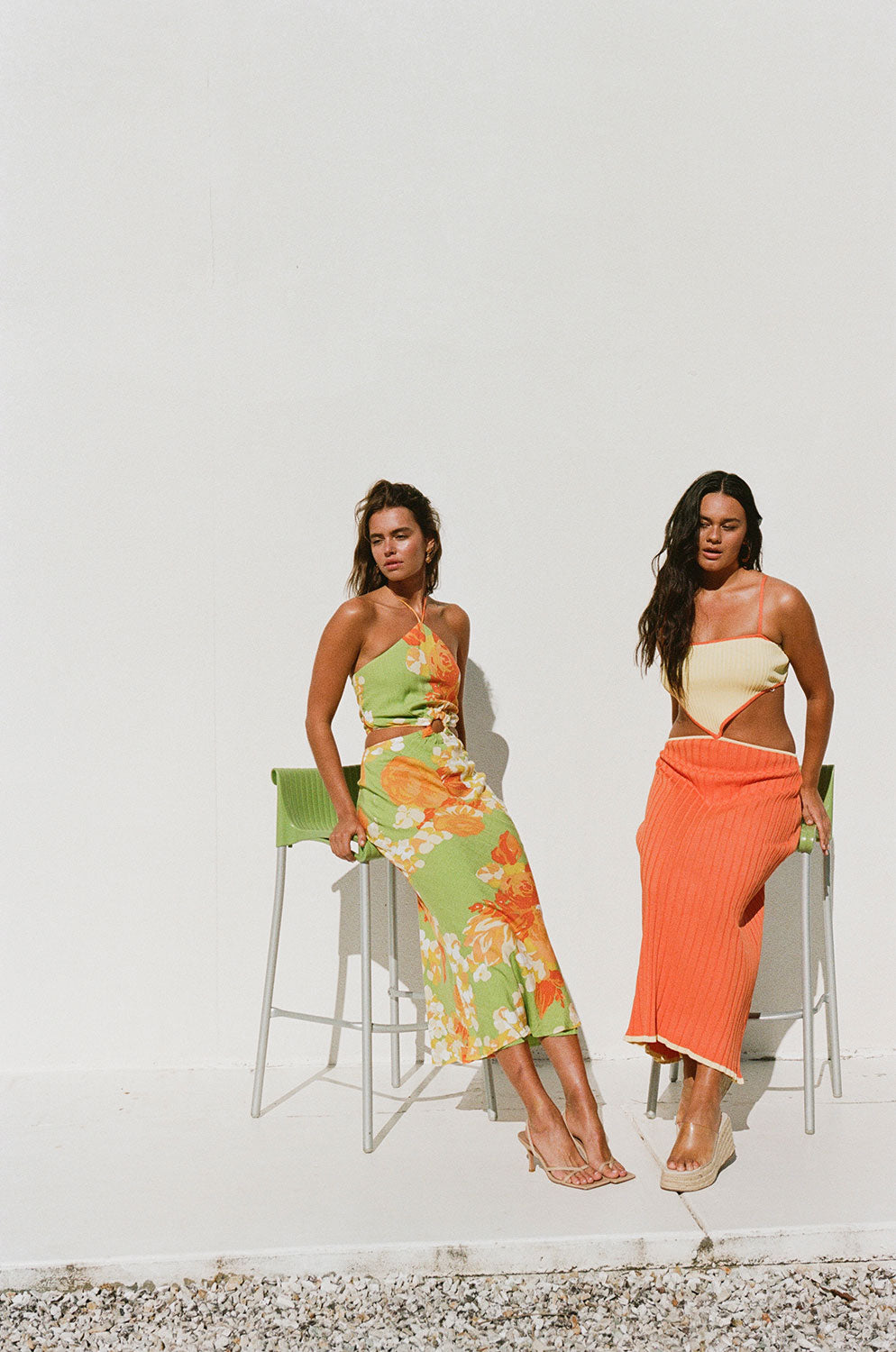 Exquisite Floral Sunset Gala Cutout Dress - One - of - a - Kind
