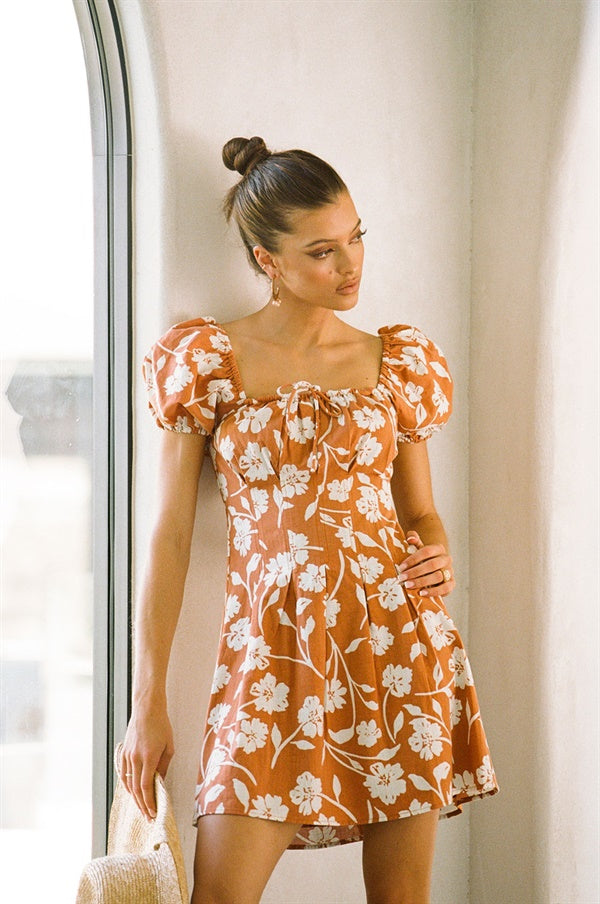 Stylish Lissia Cotton Dress with Exclusive Bloom Floral Print