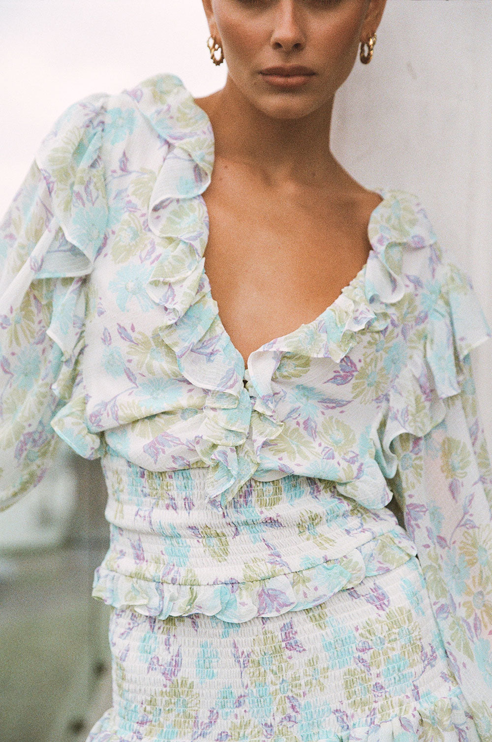Stylish Floral Zaina Dress with Exclusive Blue Daisy Print