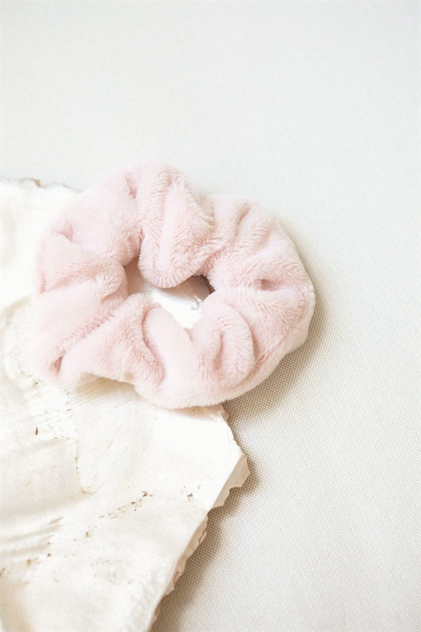Fluffy Pink Elastic Soft Scrunchie - Ideal for Upstyles