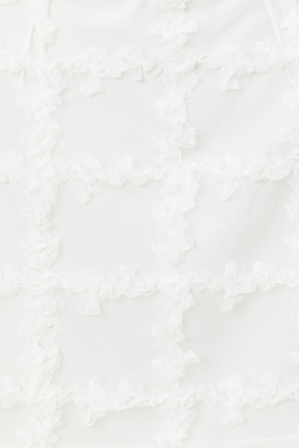 Exclusively Designed White Textured Ruffle Mesh Kailyn Dress