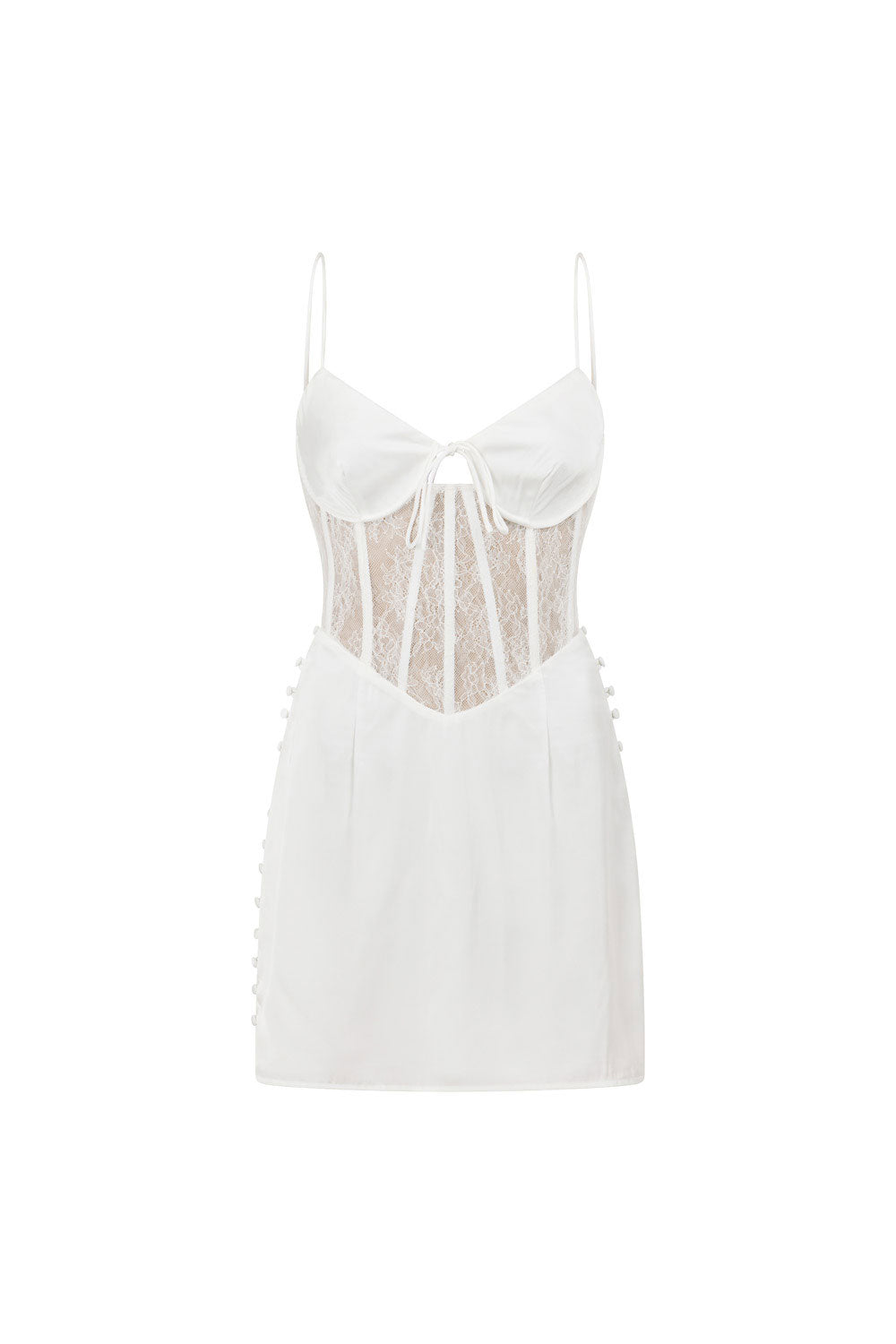 Exquisite Silky White Frida Corset Dress for Hens Party