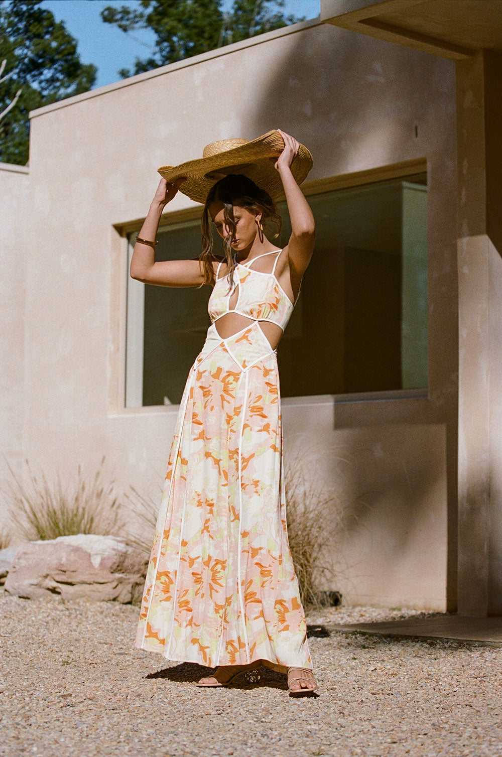 Exquisite Malaiya Motion Floral Zipper Crepe Dress