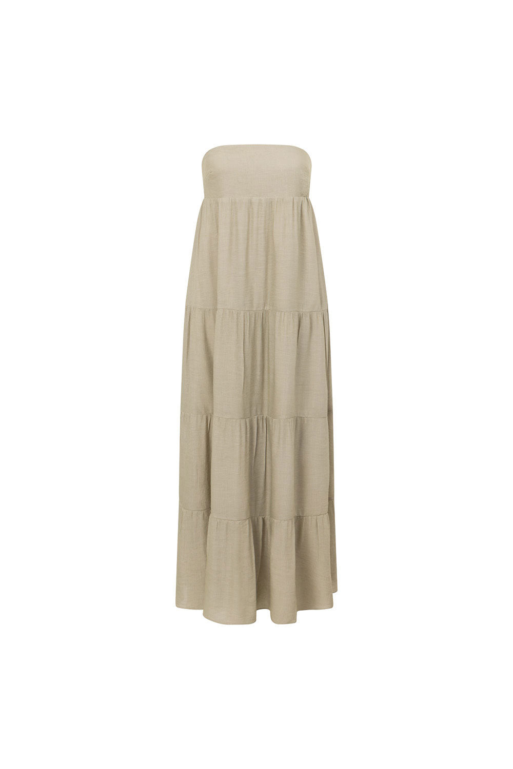 Exquisite Sariya Crepe-feel Strapless Babydoll Maxi Dress