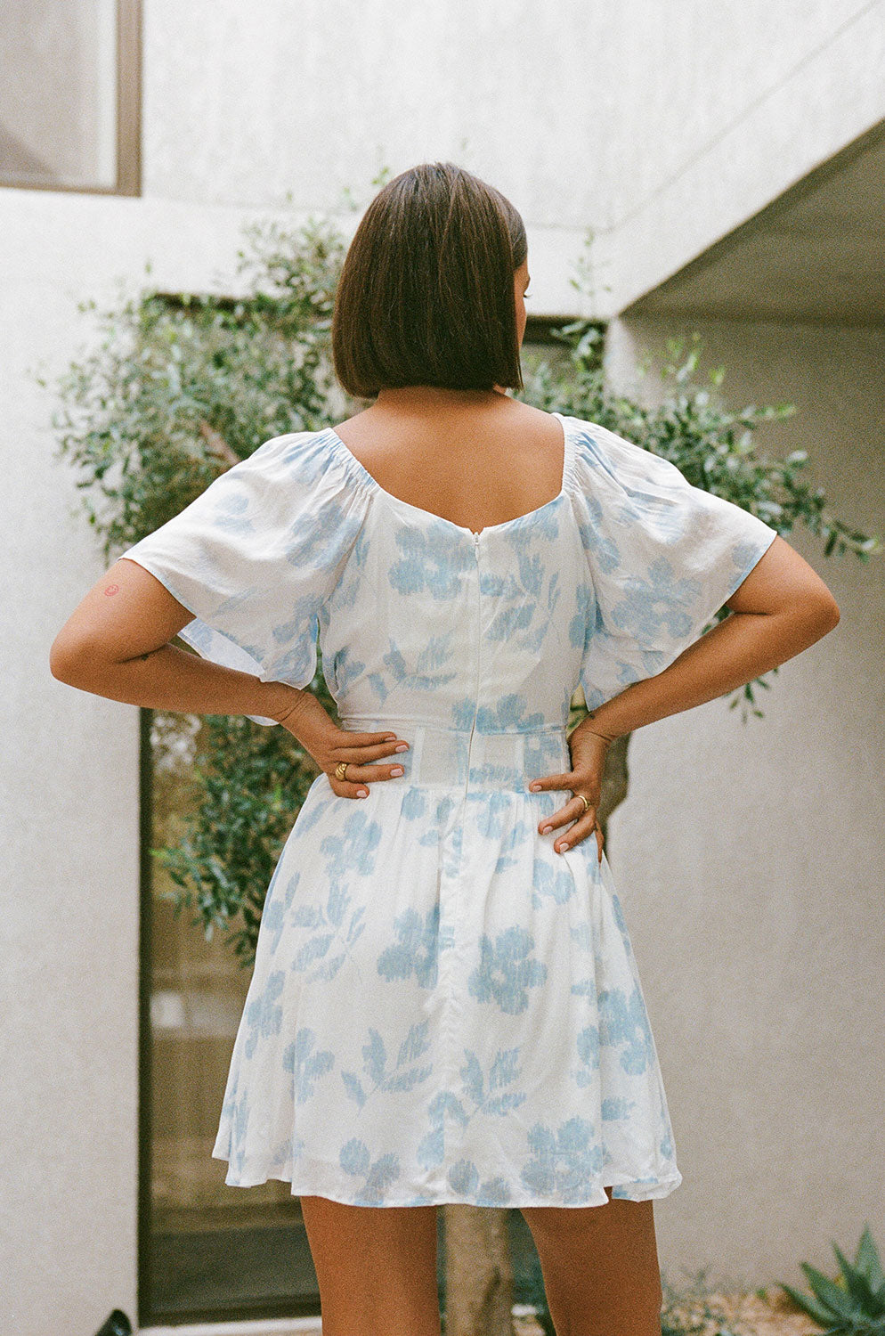 Unique Honey Floral Niko Cutout Sample Dress