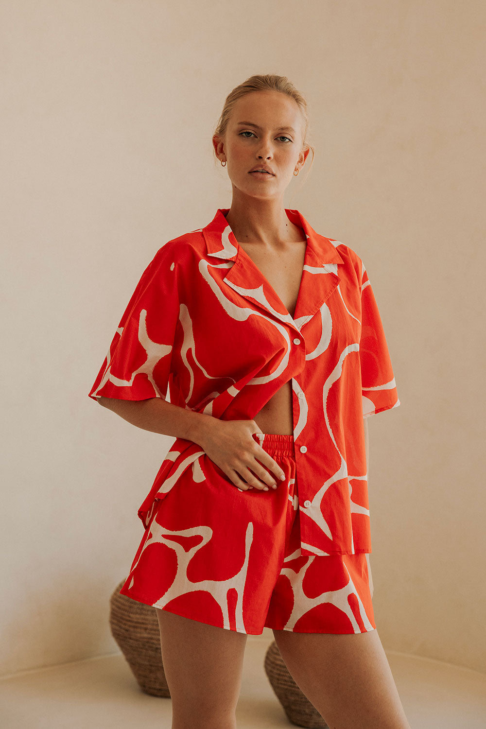 Exquisite Seona Shorts in Stunning Evoke Red for Summer