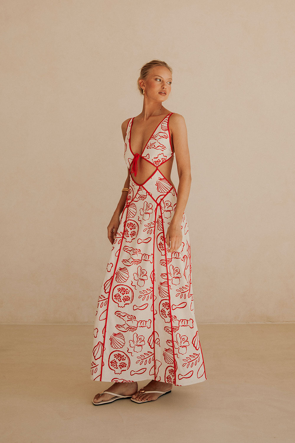 Unique Eliska Dress in Stunning Shoreline Red - Sample Piece