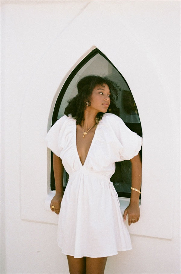 Exquisite Off-White Natural Cotton Elm Summer Dress