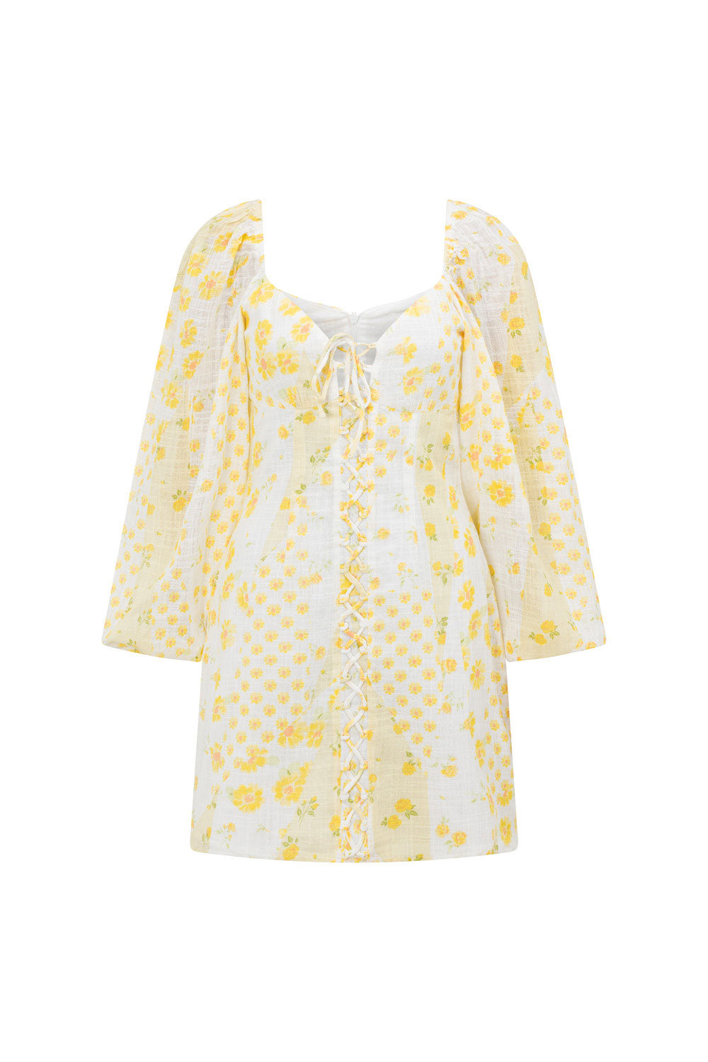 Exquisite Elphia Women's Cotton Dress with Floral Patchwork Print