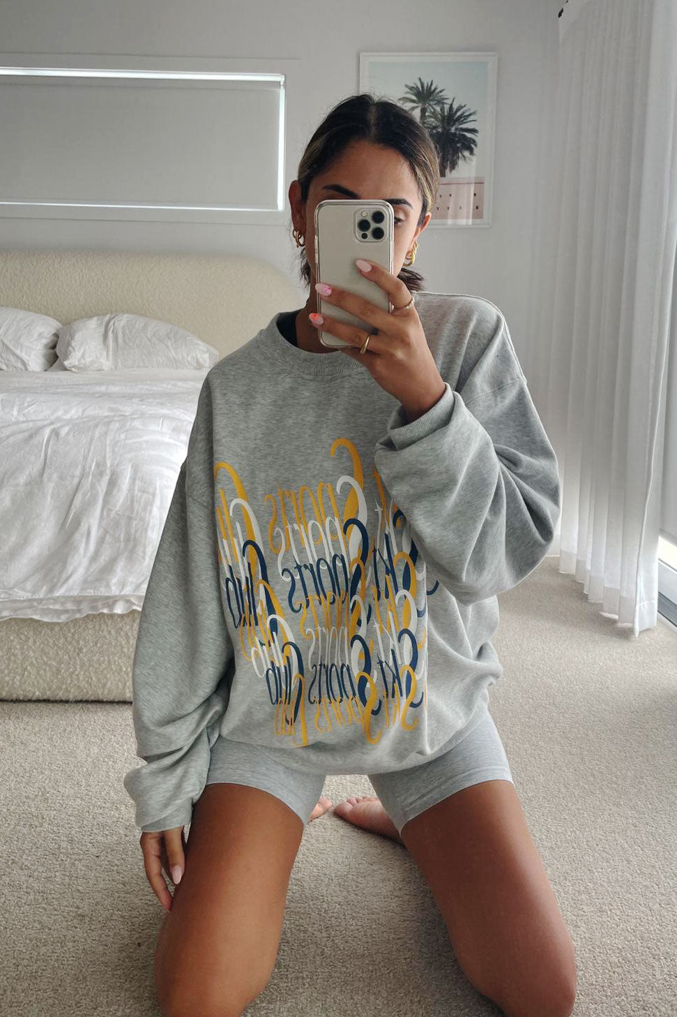 Cosy Oversized Archer Cotton Sweater with Club Graphics