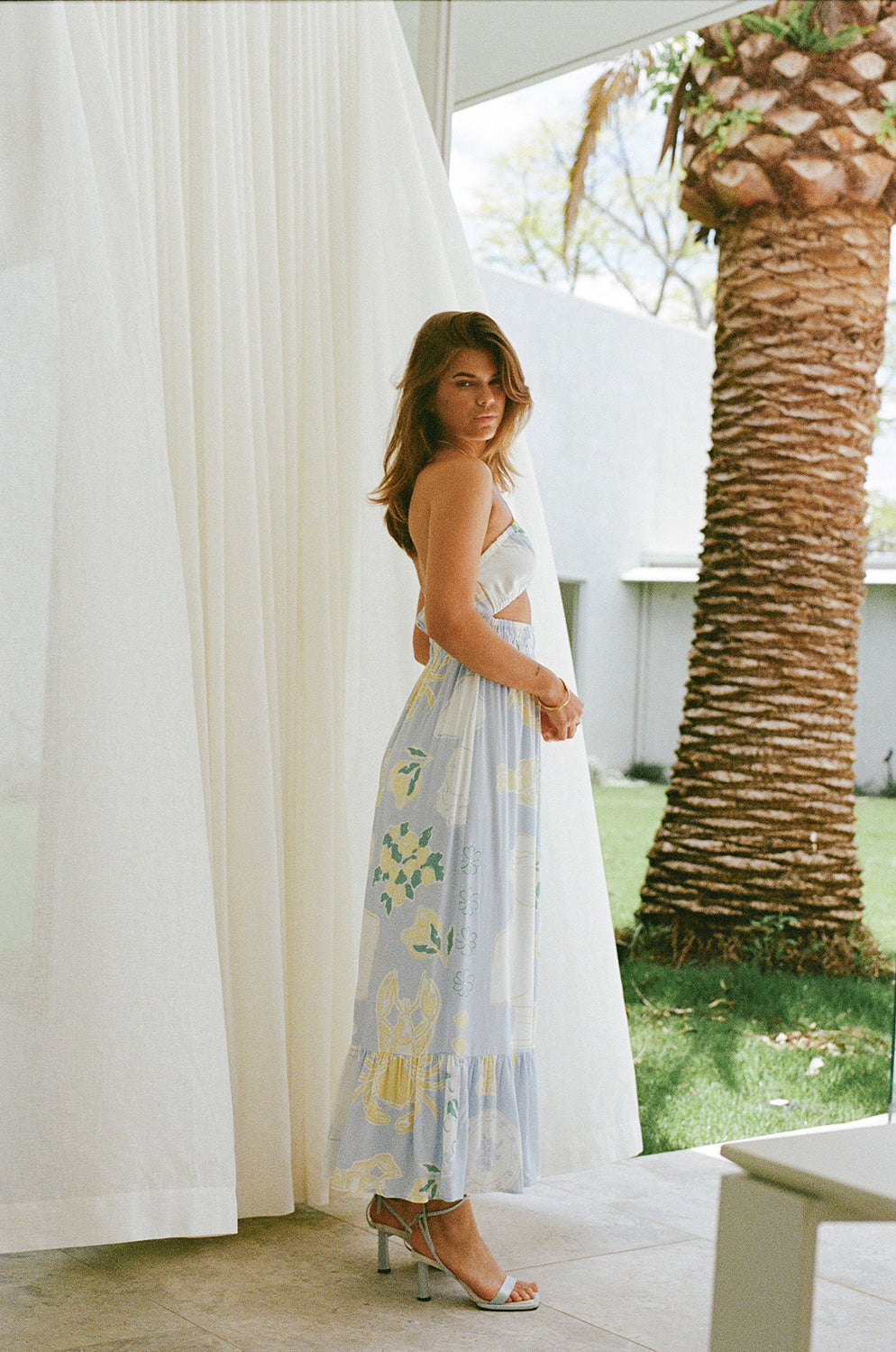 Exclusive Ciao Blue Ellsley Lightweight Viscose Crepe Dress