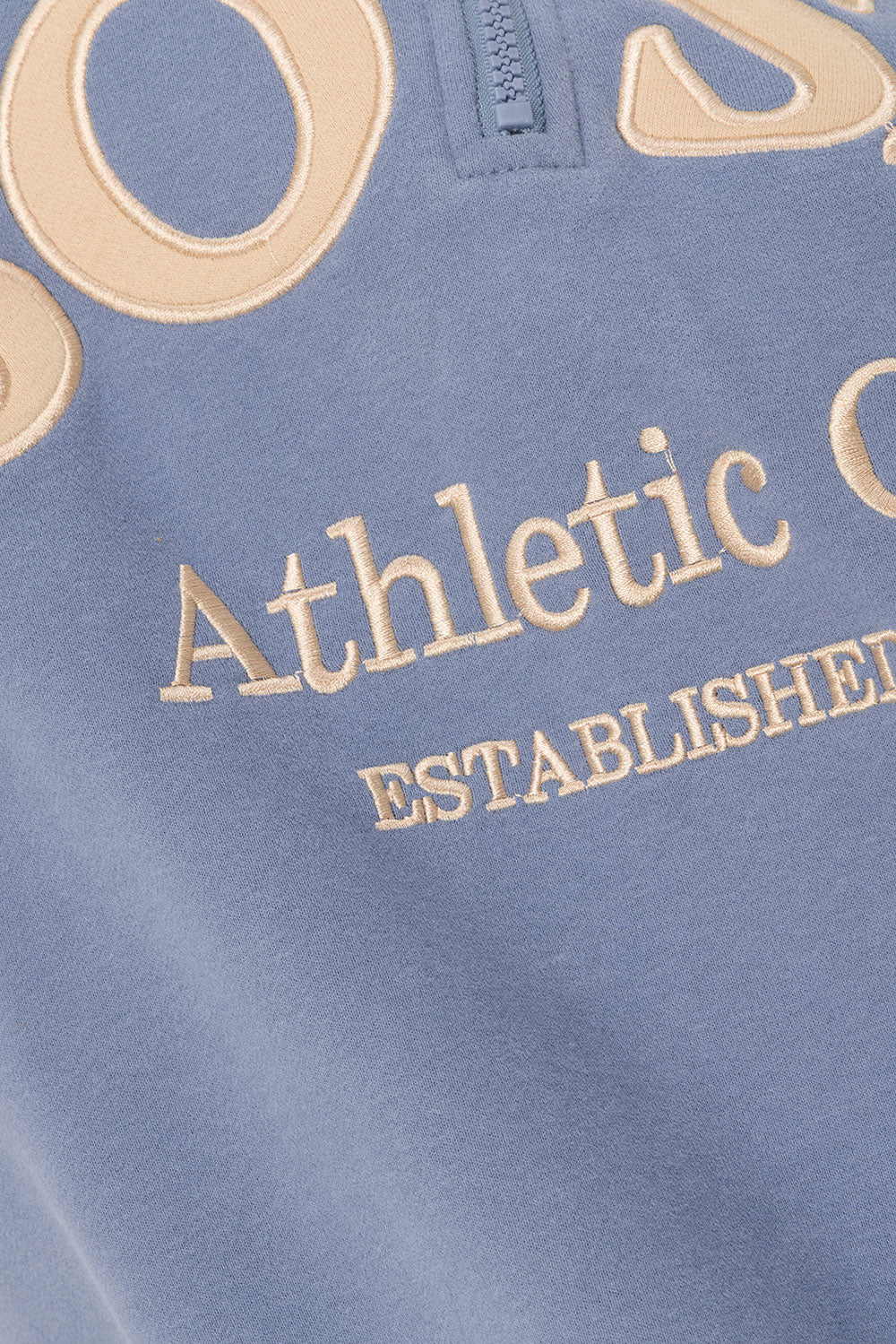 Dusty Blue High - Quality Cotton Blend Fleece - Lined Montpellier Sweater