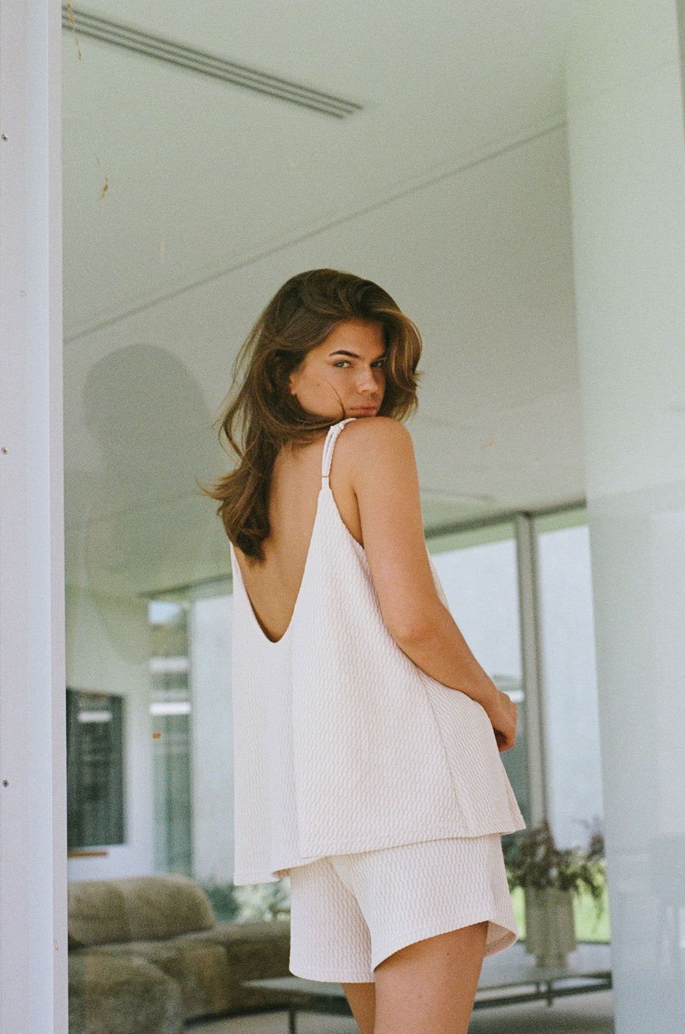 Unique Sabo Boston Shorts with Faint Pink Marks