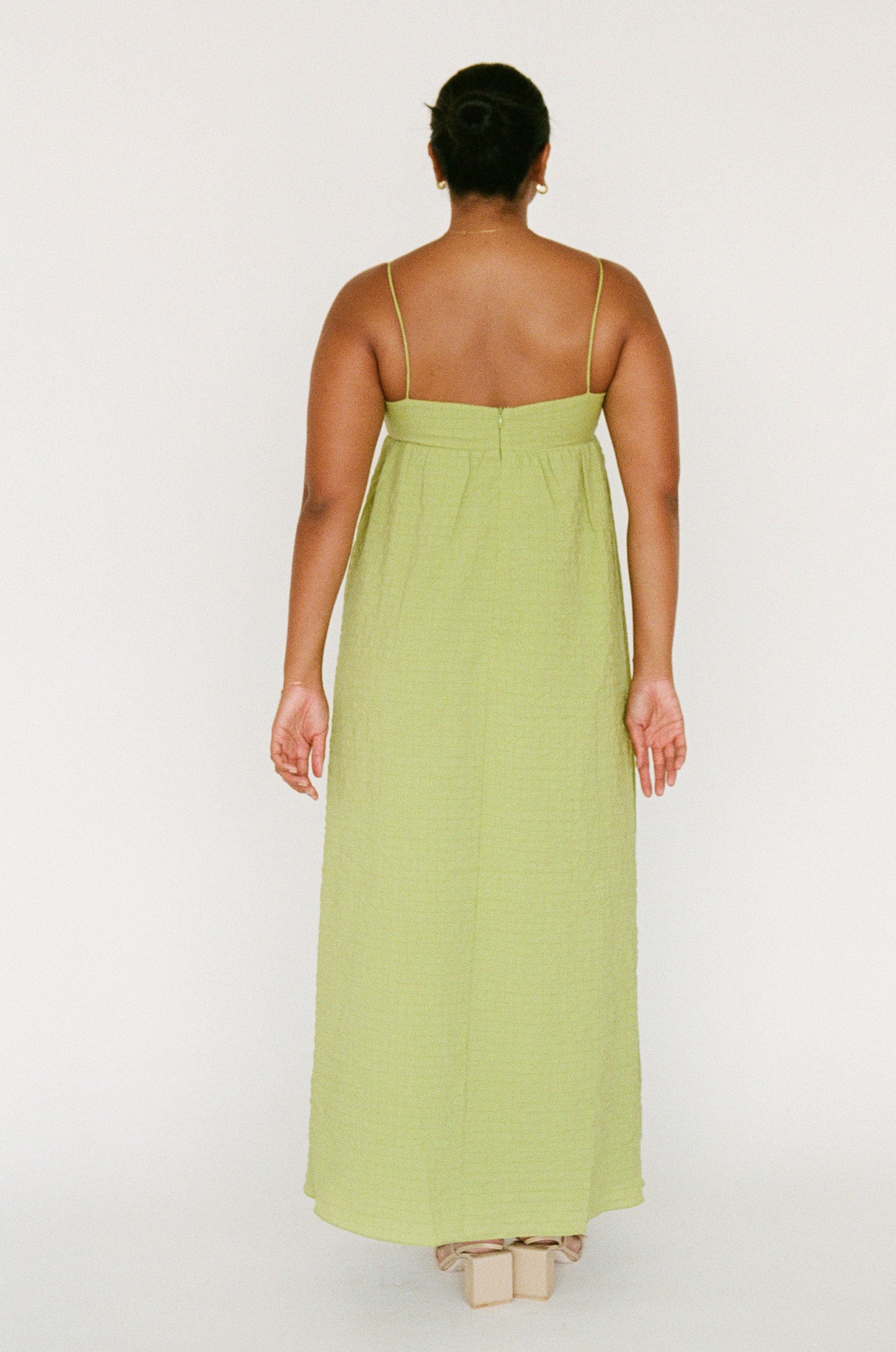 Exclusive Sabo Designed Green Azaria Women's Midi Dress